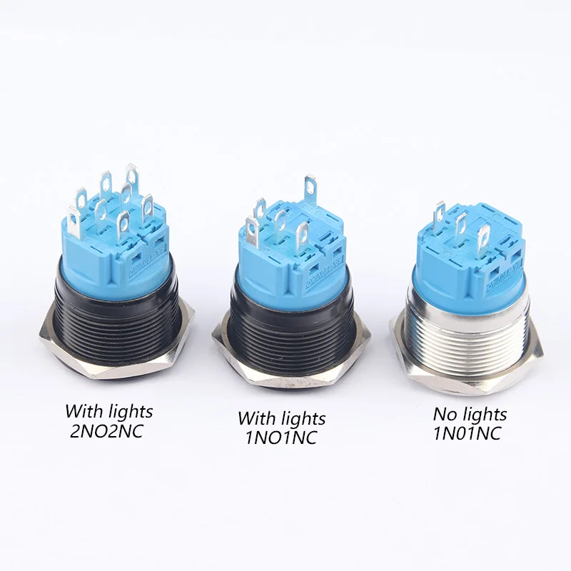 30mm waterproof metal illuminated custom pattern flat head 5 pins 3 pins screw feet 12V 24V 220V switches