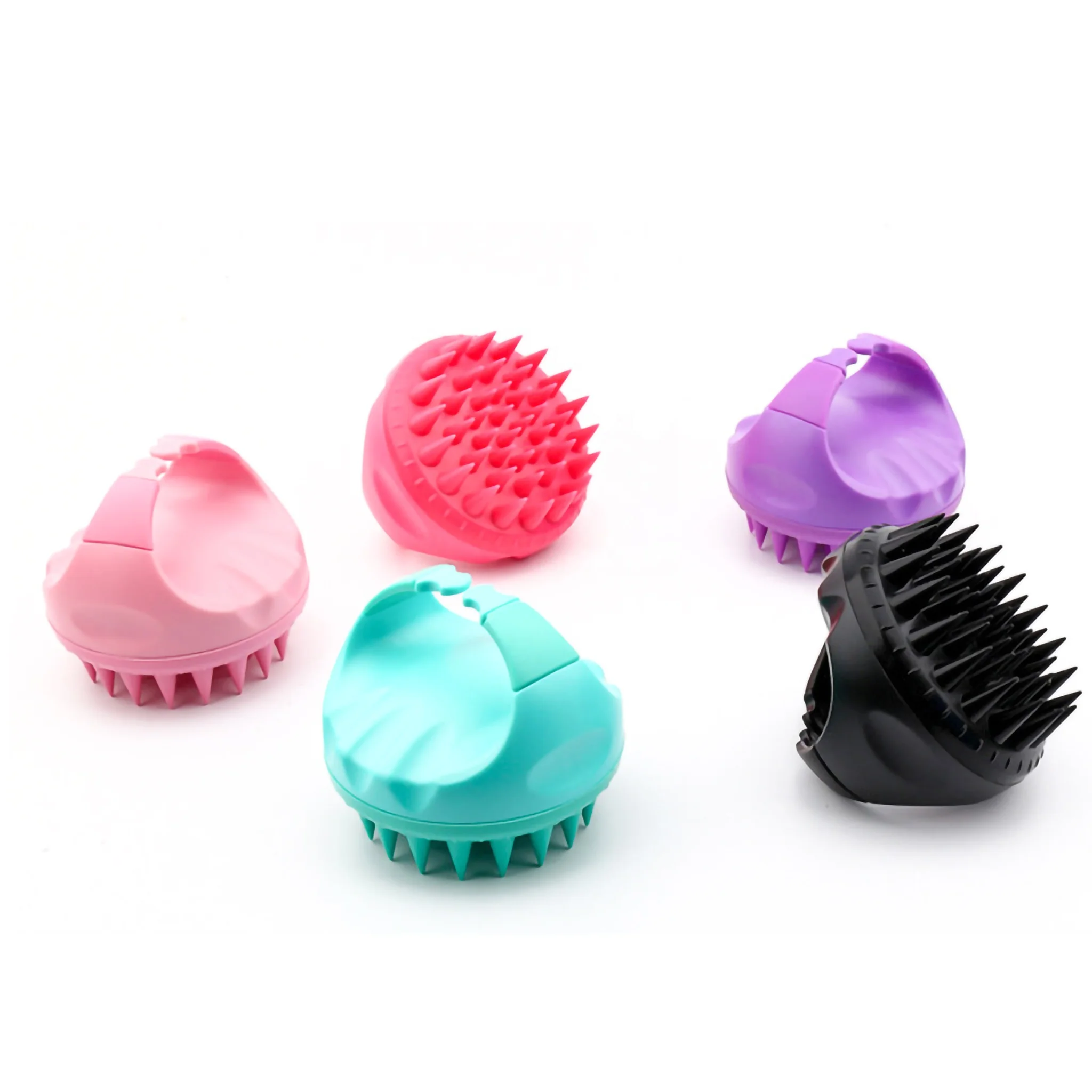 Hair Salon Custom Logo Styling Silicone Care Massage Scalp Cleaning Deposable Wet Dry Sclap Shampoo Brush