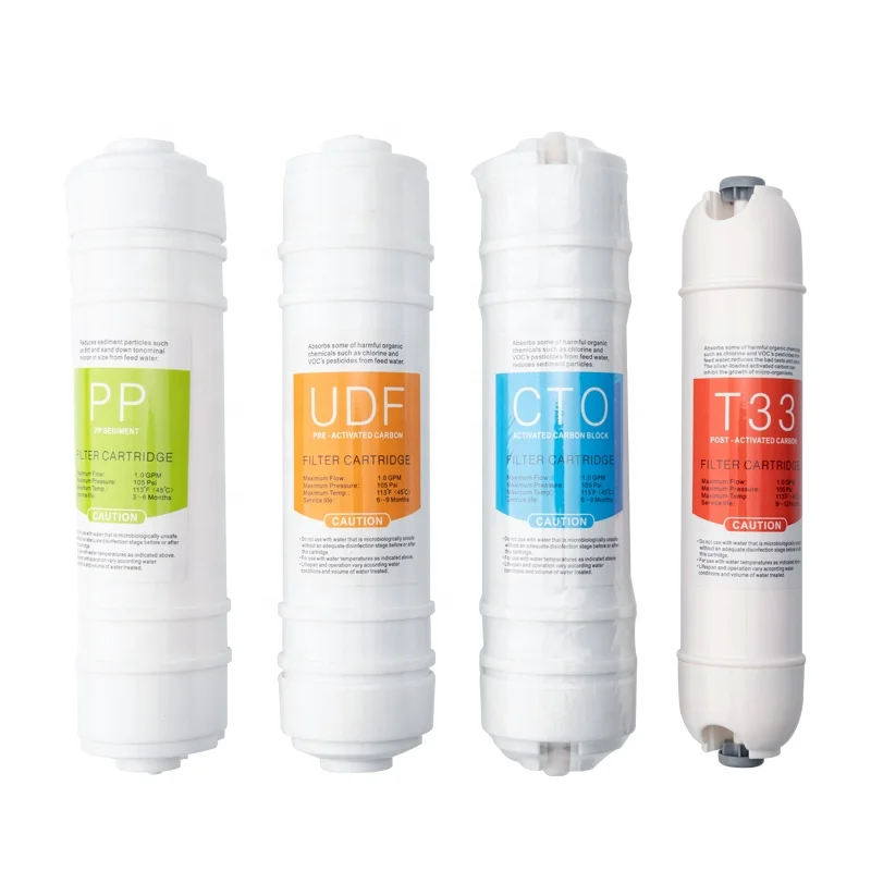 Factory Supplier Alkaline Carbon  PP CTO  UDF  T33  UF RO Water  Filter Quick Connect Cartridge