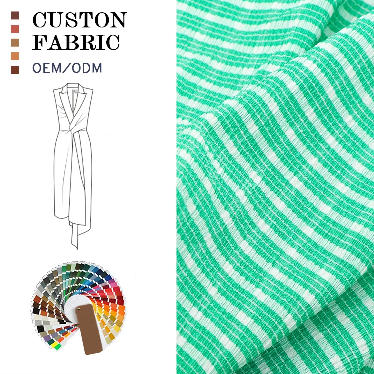 Hot Sale Women Dress Polyester spandex knitted Crinkle Crepe clothing Fabric