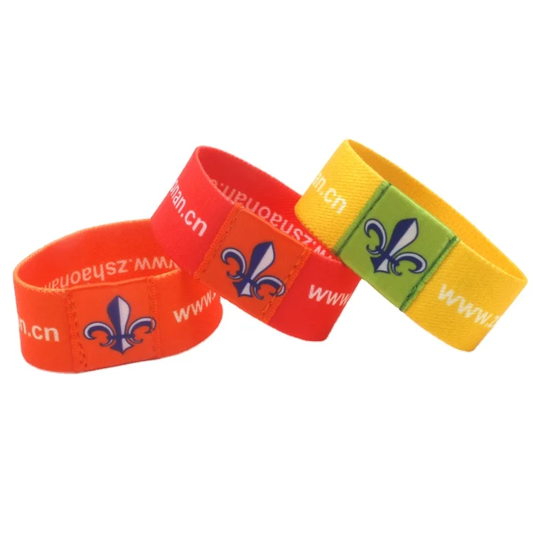 Wholesale Promotional Wristband with Logo Custom RFID Elastic Wristbands Elastic NFC Fabric Bracelet for Event Festival