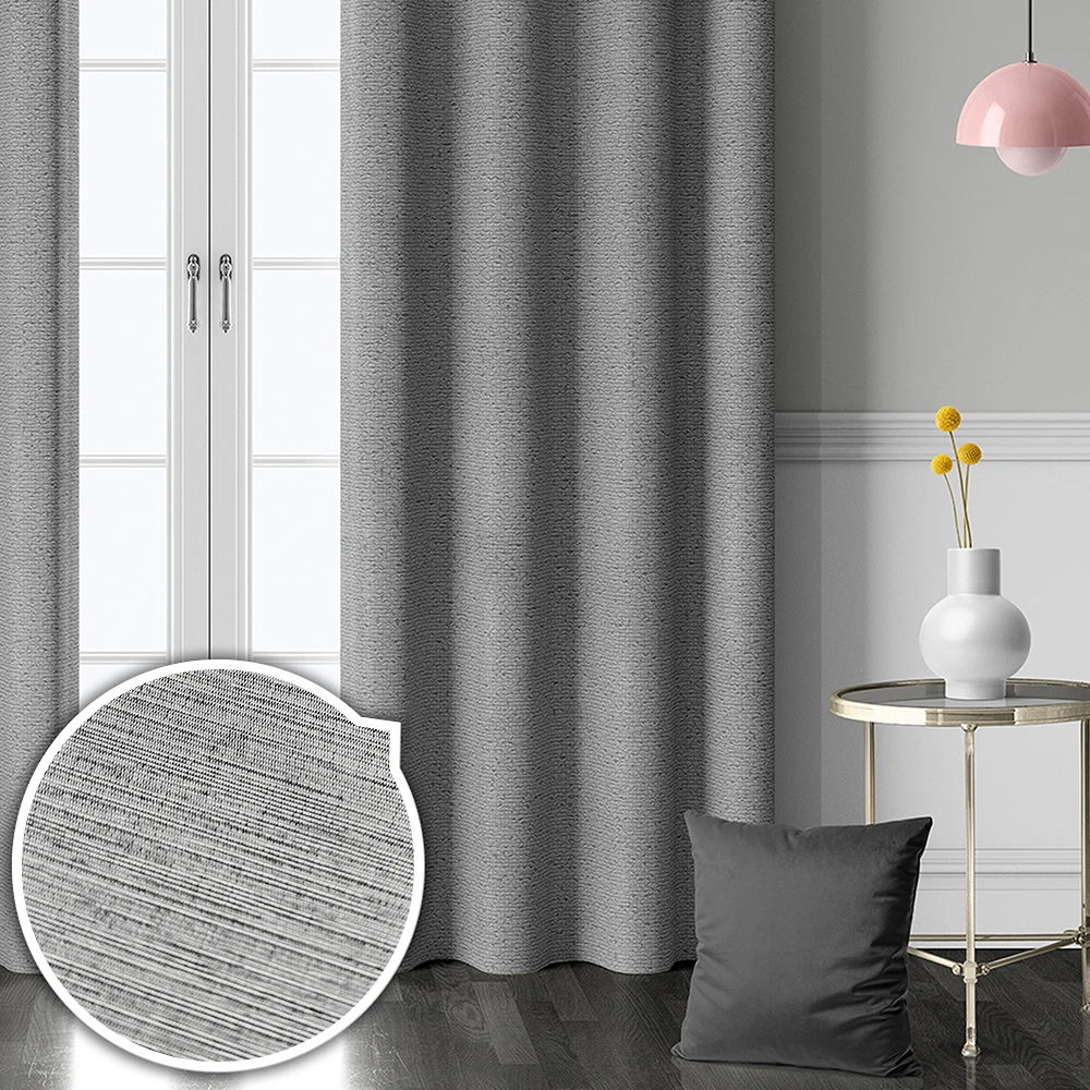 2025 Luxury 5-Star Hotel 100% Blackout Modern Style Fireproof Polyester Hotel Curtain Fabric and Drapes for Home Use