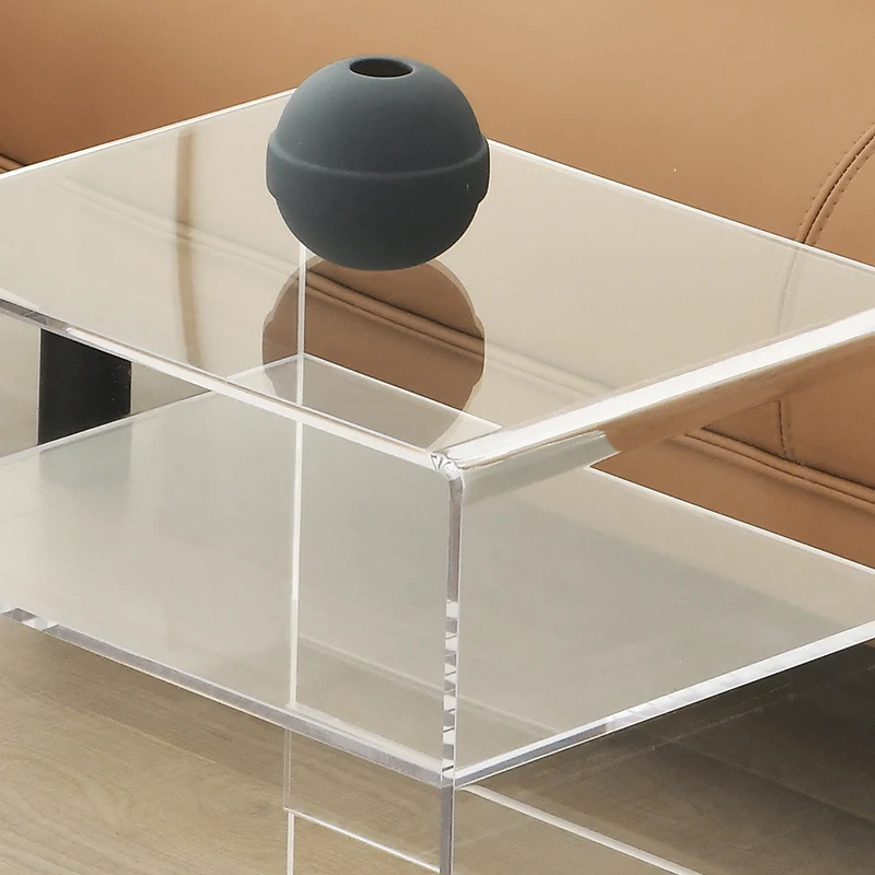 Modern Crystal Clear Acrylic Rectangle transparent Square side tea dining bar coffee table