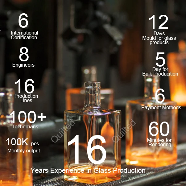 Empty Clear Round 200ml 375ml 500ml 750ml 1000ml Glass Liquor Wine Whisky Bottle Long Neck Empty Spirit Glass Bottle