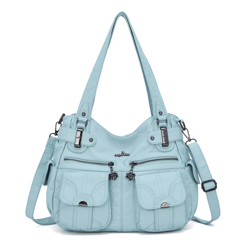 Angel kiss customized brand big female bags leather comfortable fabric casual handbag women custom lady tote bag