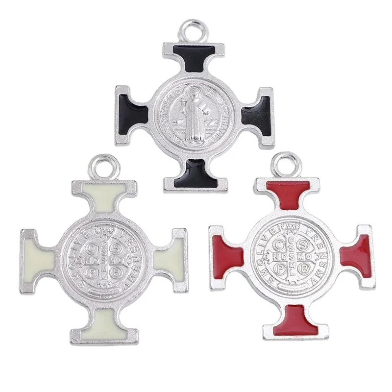 Customised High Quality Metal Gold Stainless Steel Catholic Saint Benedict Medal Necklace With Chain