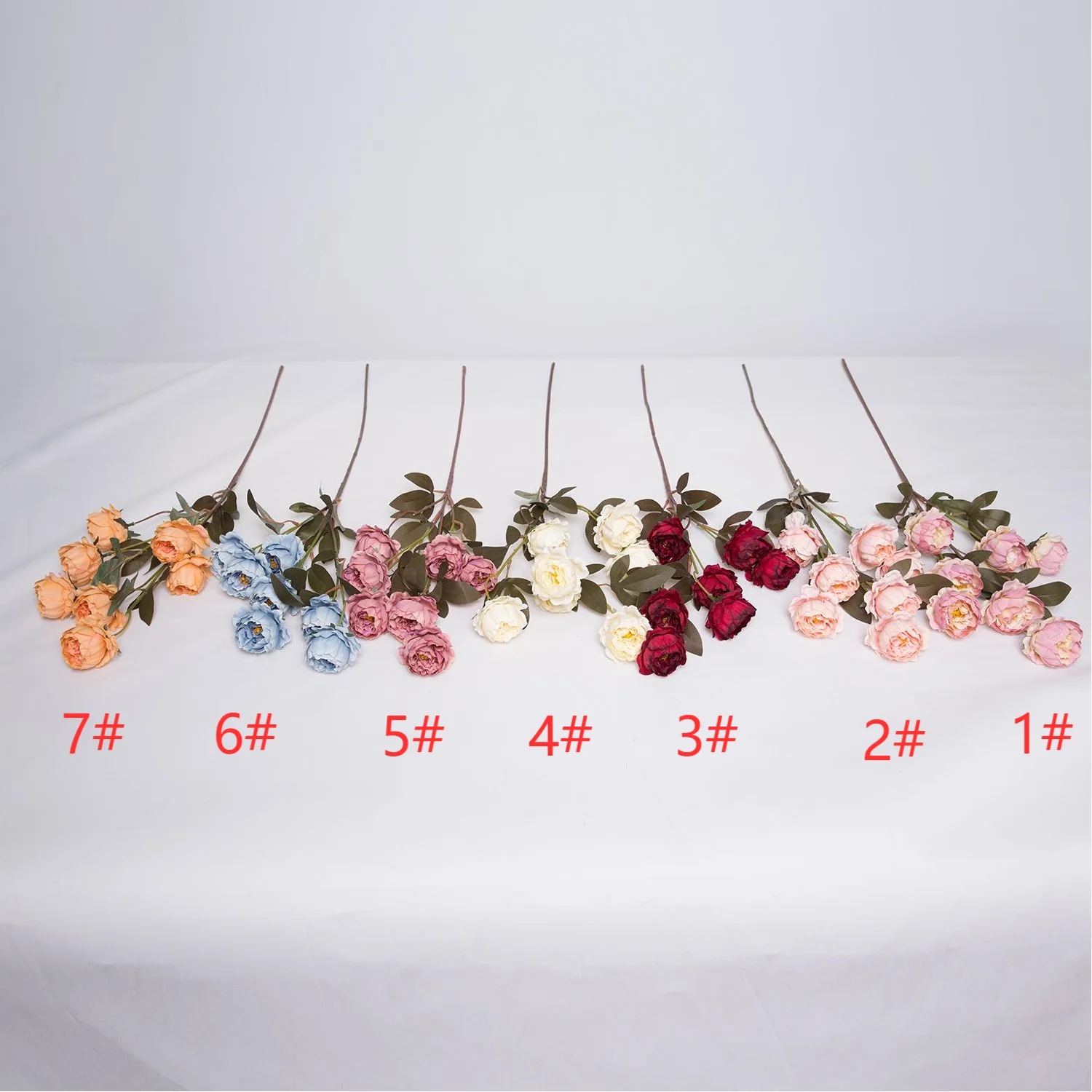 Artificial small peony Flowers single long stem peony bunch for wedding centerpieces & table decoration