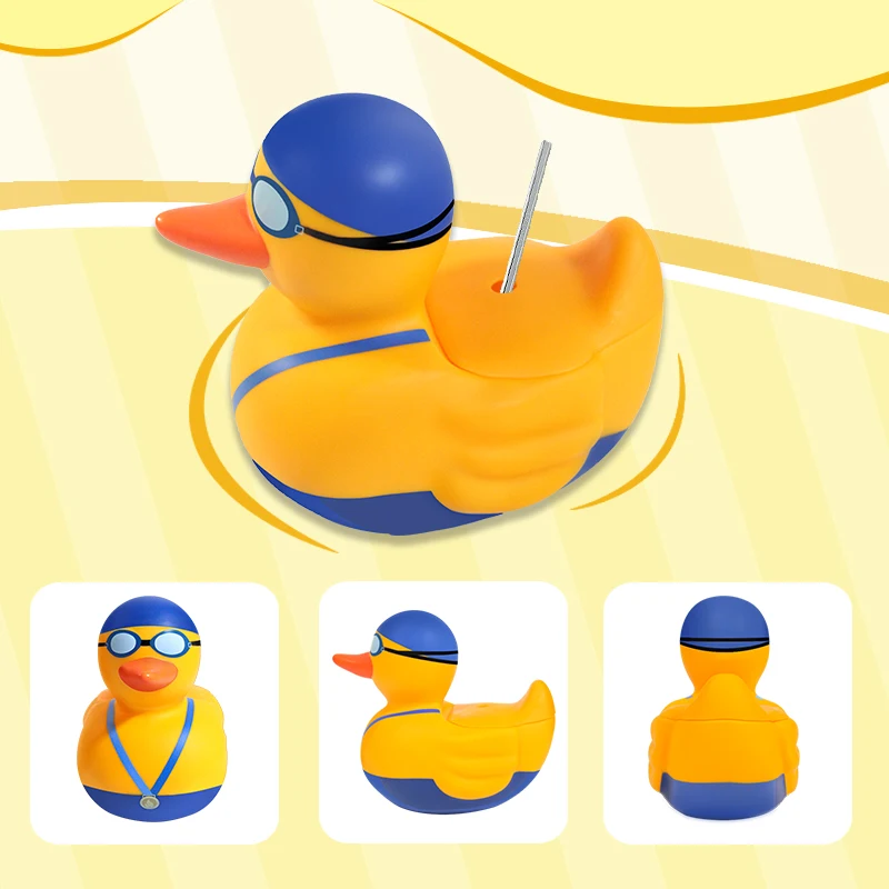 Wholesale high-value Cute portable clear drinking cup duck bath toys water bottles with straw