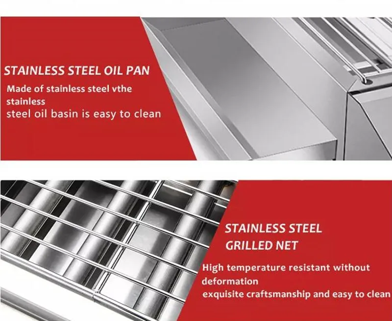 Restaurant equipment homemade indoor professional smokeless stainless steel lpg gas bbq grill