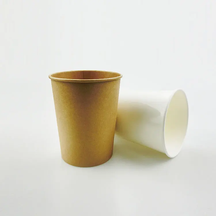Disposable Kraft Paper Cups Container, Kraft Paper Food Cup With Lids, Paper Soup Containers for Frozen Yogurt