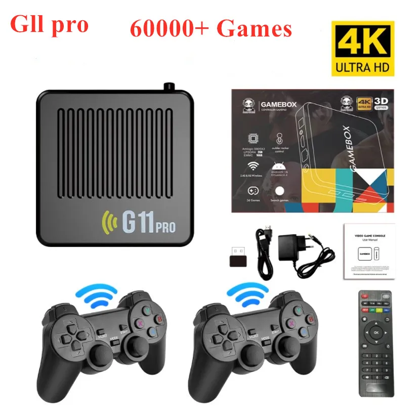 New G11 Pro Video Game Console Hdmi-compatible Retro 4K Game Box Gaming Player Android 9.0 TV Box With Wireless Controller Gifts