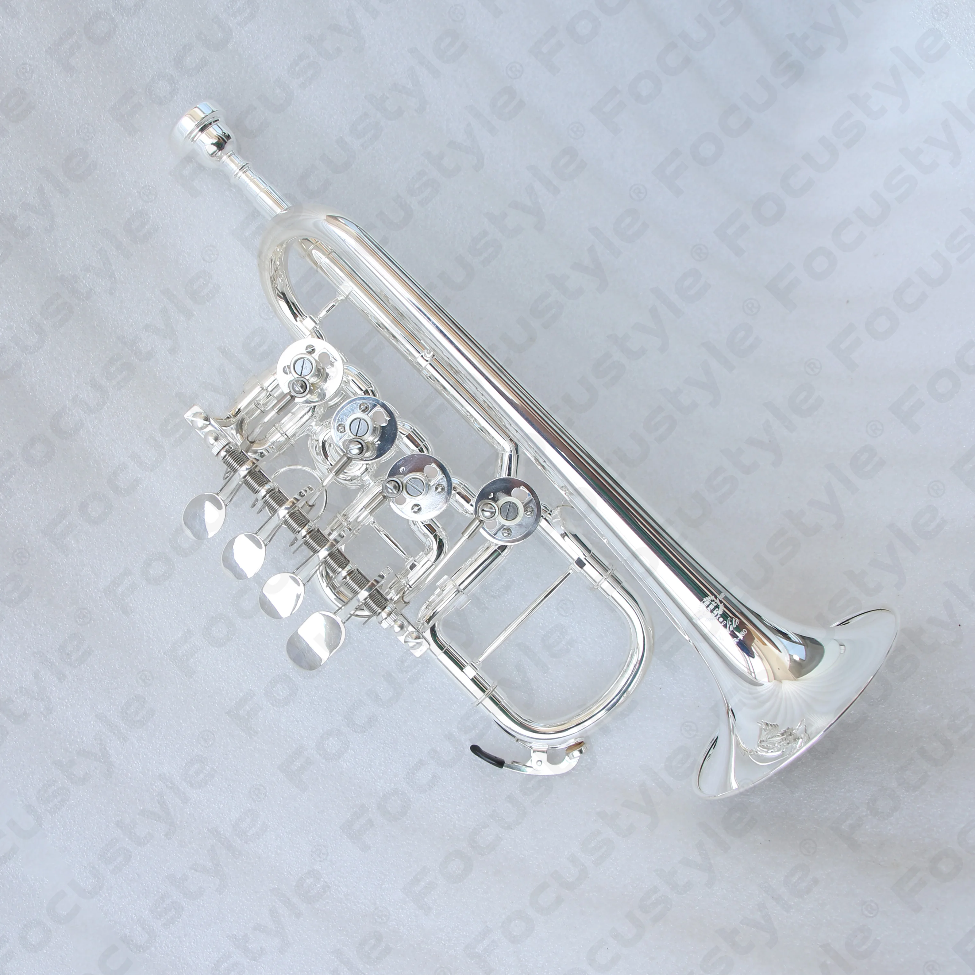 Professional Factory price BB/A Tone 4 rotary valves Silver Plated FTR-480S Trumpet with rotary valve for sale