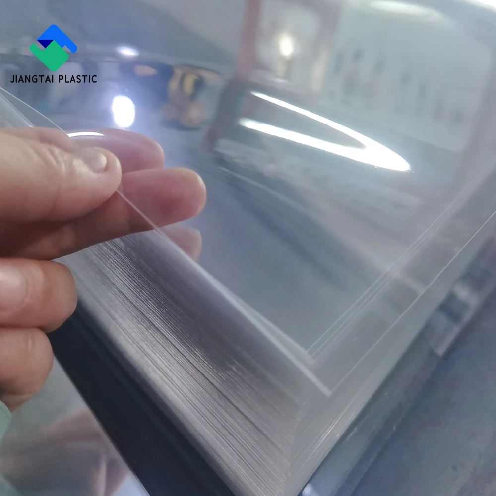 Jiangtai Plastic Hot Sale Customized Size Clear Plastic PVC Rigid Film 0.5mm 1mm Thick Transparent PVC Rigid Sheet
