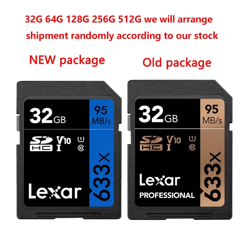Профессиональные sd-карты Lexar SD633X 128 Гб 16 64 256 ГБ 512 32 карта памяти с камерой U3 V30 C10