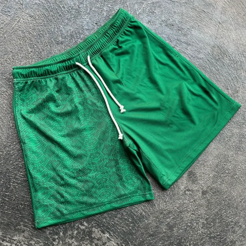 Custom Logo Wholesale Street Hip-Hop Multi-Line Basketball Drawstring Trendy Pants Sports Fitness Blank Mesh Shorts for Men