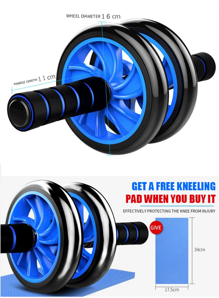 Premium OEM Factory Abs Roller Wheel Gym Workout Equipment Strength Training Abs Wheel Roller With Black Handle