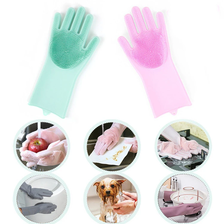 Mofun Reusable Heat Resistant Nice Design Silicone Thickened Dishes Washing Gloves