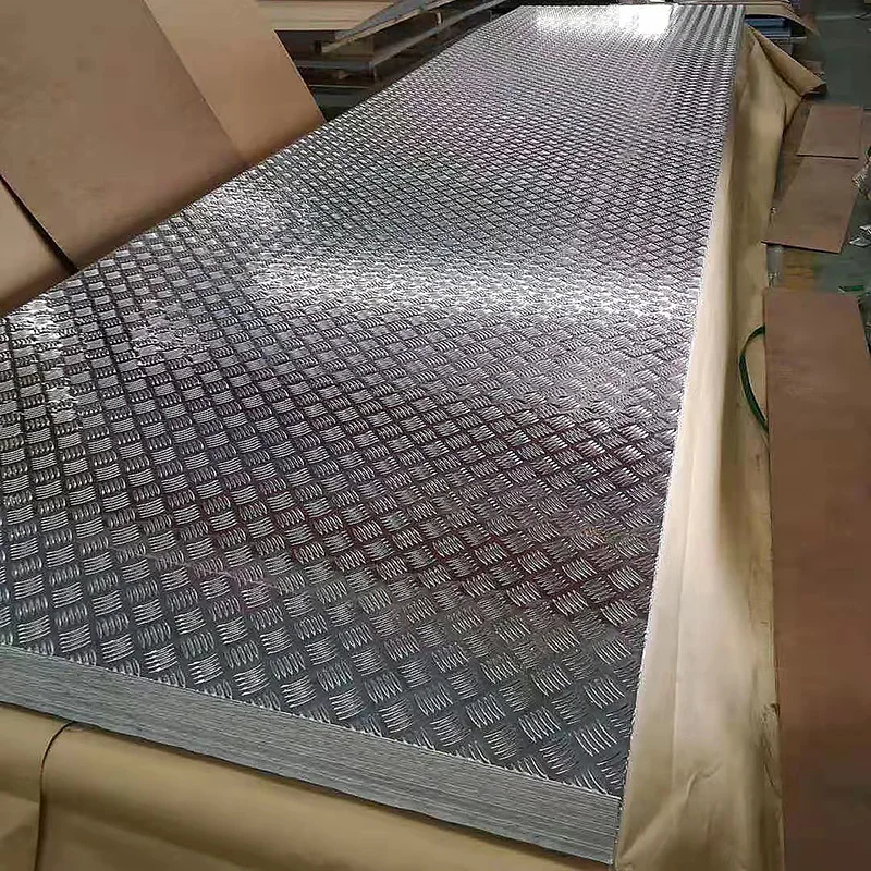 2023 New Factory supply China supplier 3xxx 5 bar embossed aluminum tread sheet plate with blue plastic film