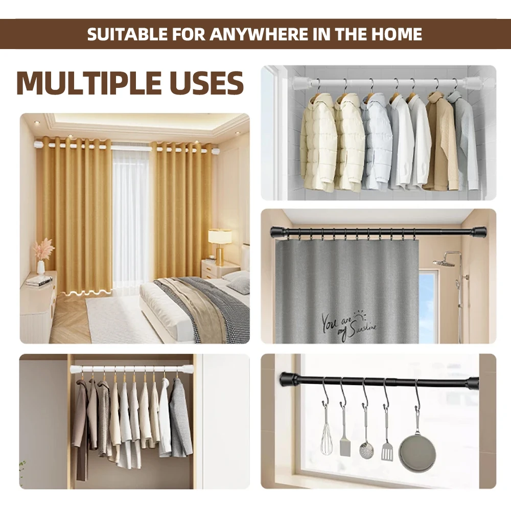 ARODDY 27.6-47.2inch Adjustable Wholesale Divider Metal Iron Poles Windows Curtain Rod Price Extendable Curtain Poles