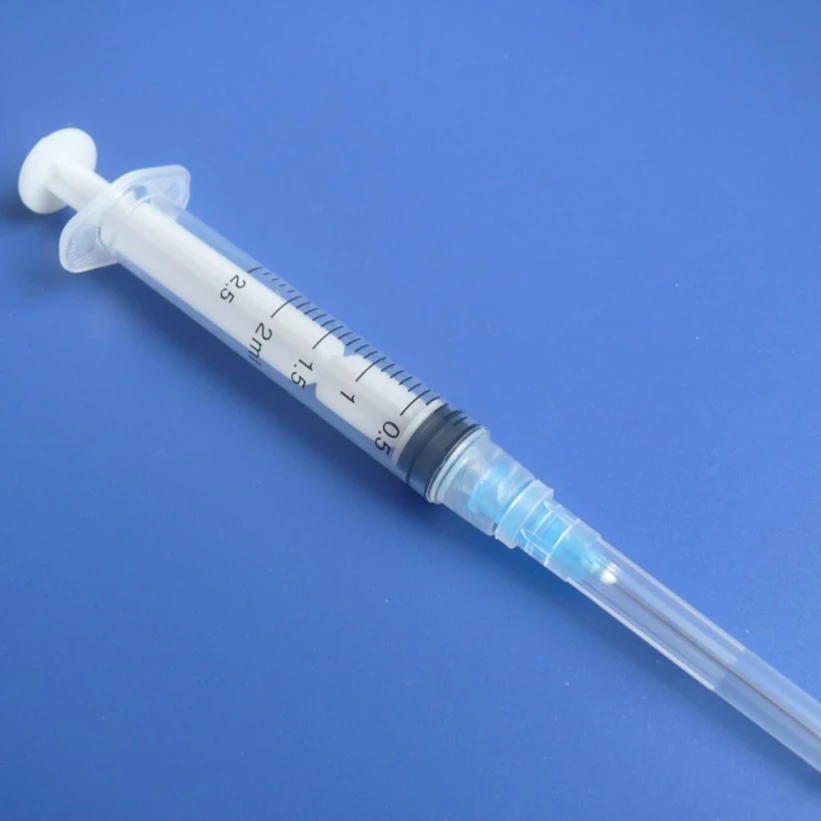 2ml disposable plastic syringe with needle