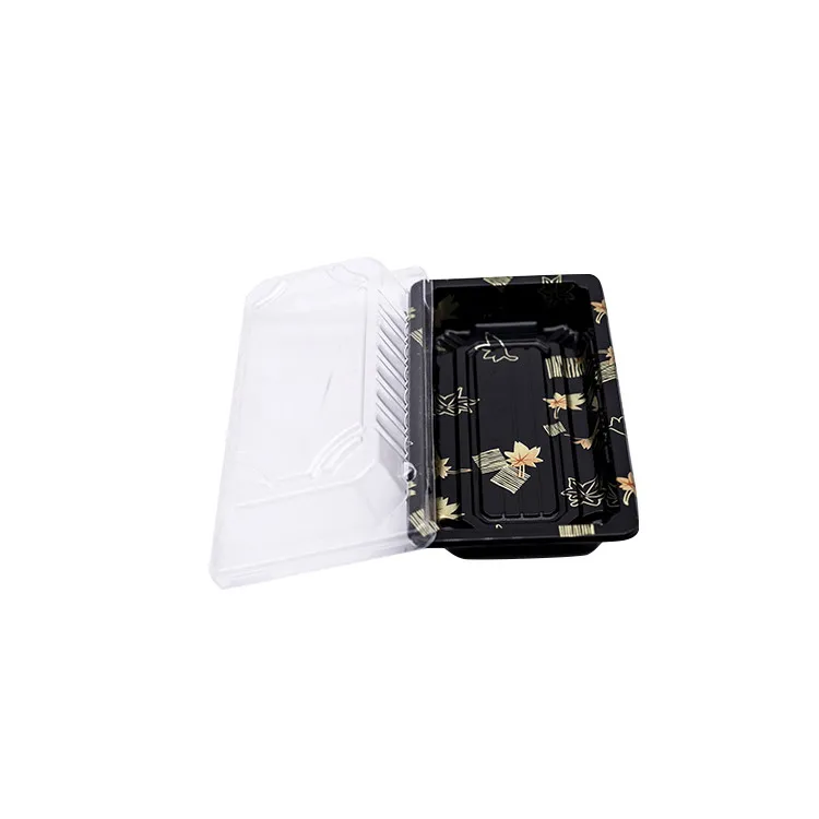 First-rate plastic rectangle sushi boxes disposable PET/OPS material strong plastic food packaging containers