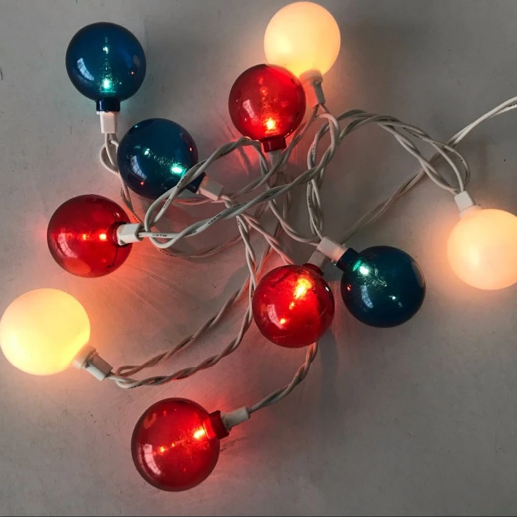 UL Approved  American Independence Day Outdoor Decorative Lights Fourth of July USA Red White Blue Globe Ball String Lights