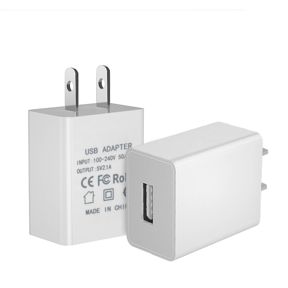 USB Wall Charger, USB Wall Plug 5V 2.1A AC Power Adapter smart phone charger wholesale portable for Tablets/Other Mobile Devices