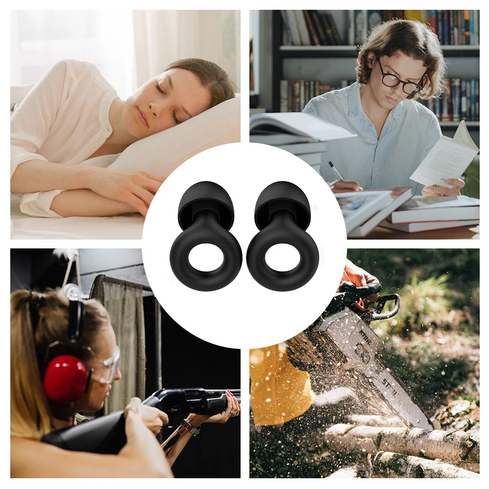 Custom logo Soundproof soft Reusable Airplane Acoustic Sound insulation swimming sleep earplugs