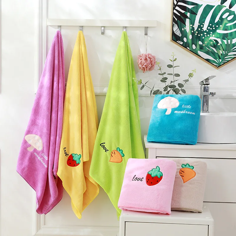 Cheap price wholesale Thick Soft Microfiber Baby Towel Cloth Quick Dry Children Bath Towel Adult Towel set