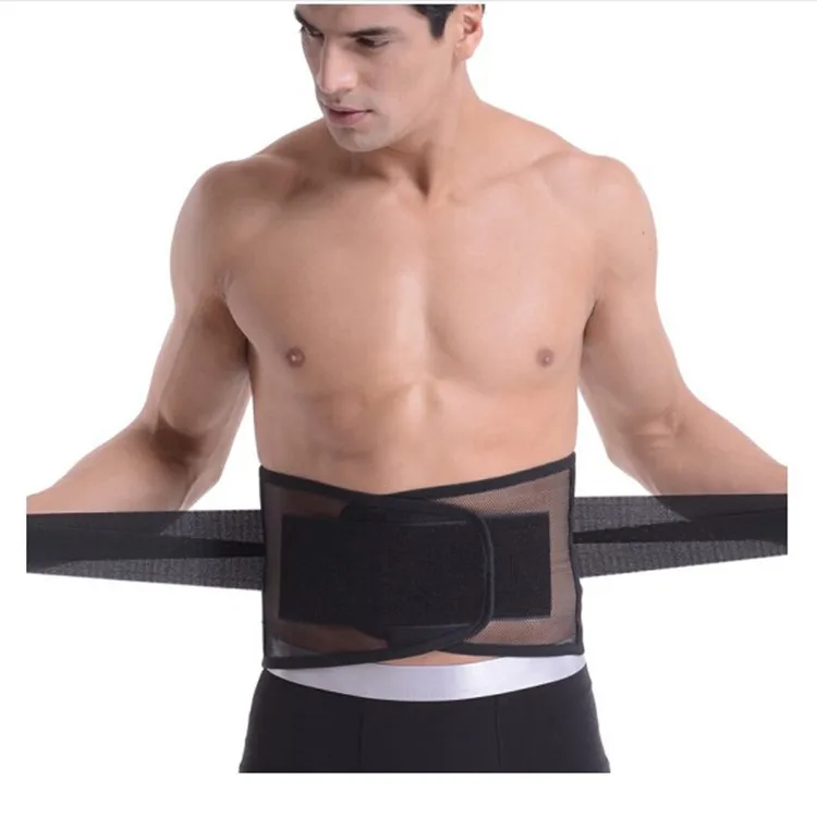 Lumbar Back Support Brace Breathable Mesh Four Steels Back Protection Plate Lumbar Support Belt