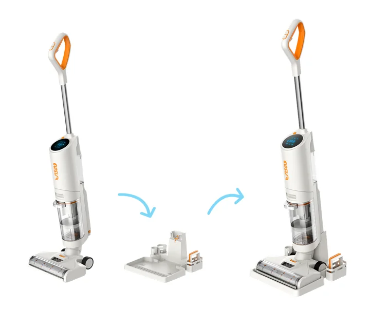 Floor washer detachable batteries HEPA filter big volume water container upright cordless wireless vacuum cleaner