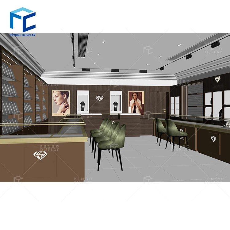 Luxury Jewelry Decoration Shop Design Display Furniture Wholesale Jewellery Store Display Showcase