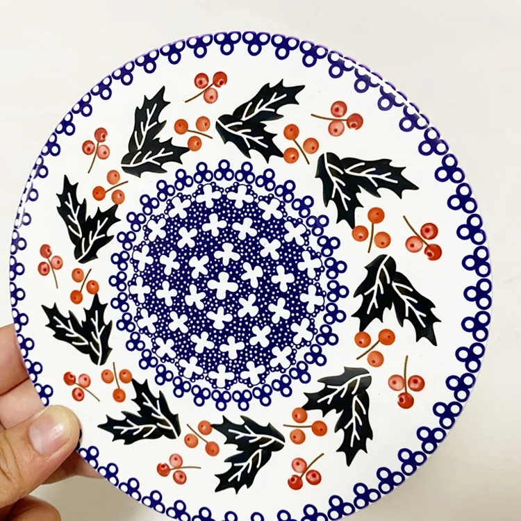 Wholesale Mandala Round Printing Ceramic Trivet customized Sublimation Spain Pad With Cork Bottom Kitchen Table Ceramic Placemat