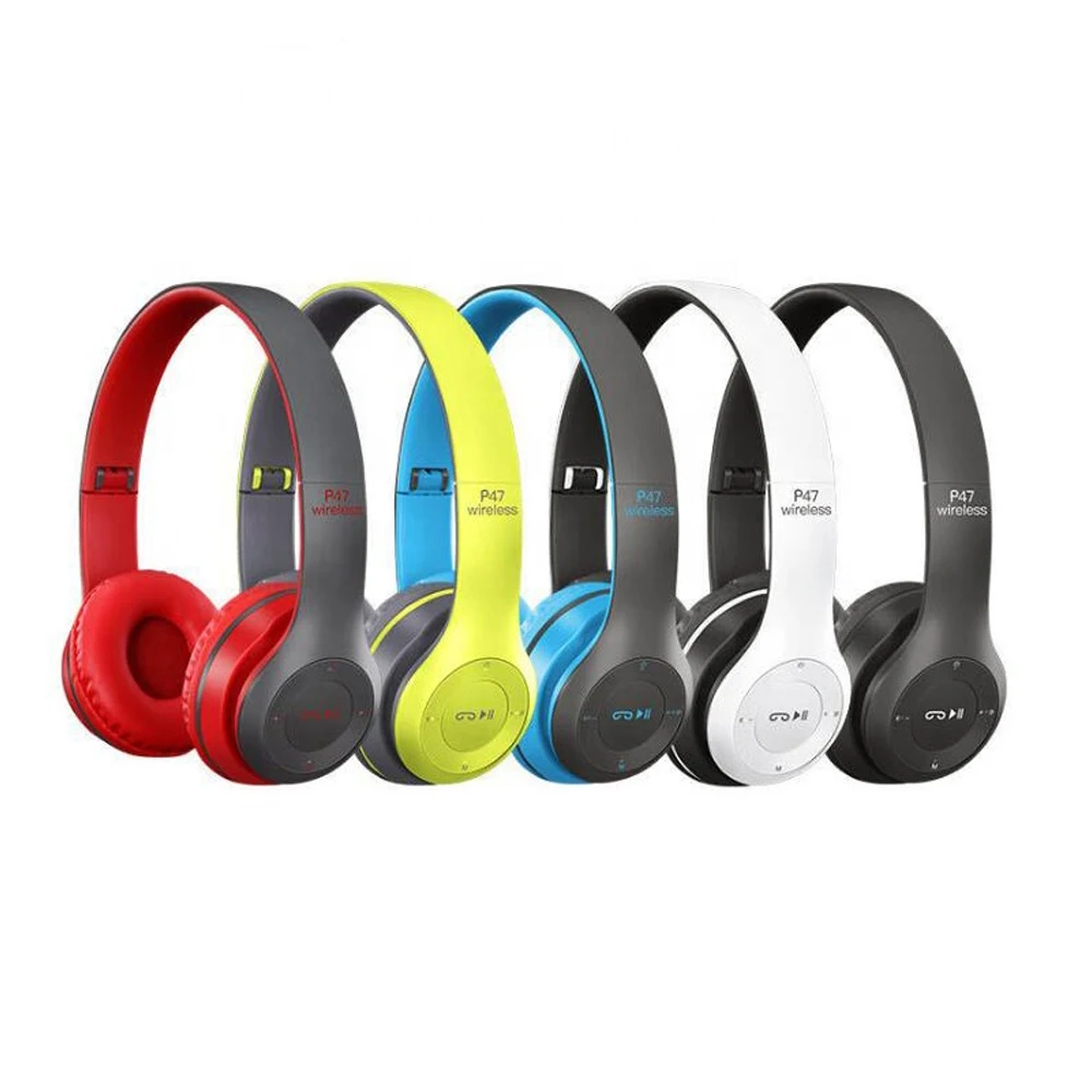 Hot Selling P47 Wireless Headphones Cheap Gamer Gaming Wireless Headsets Bluetooth Stereo Hifi Earphone With TF Card Fone