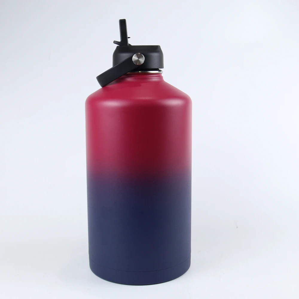 Outdoor Big Bottle 128oz One Gallon Stainless Steel Double Wall Jug With Screw Lid & Handle