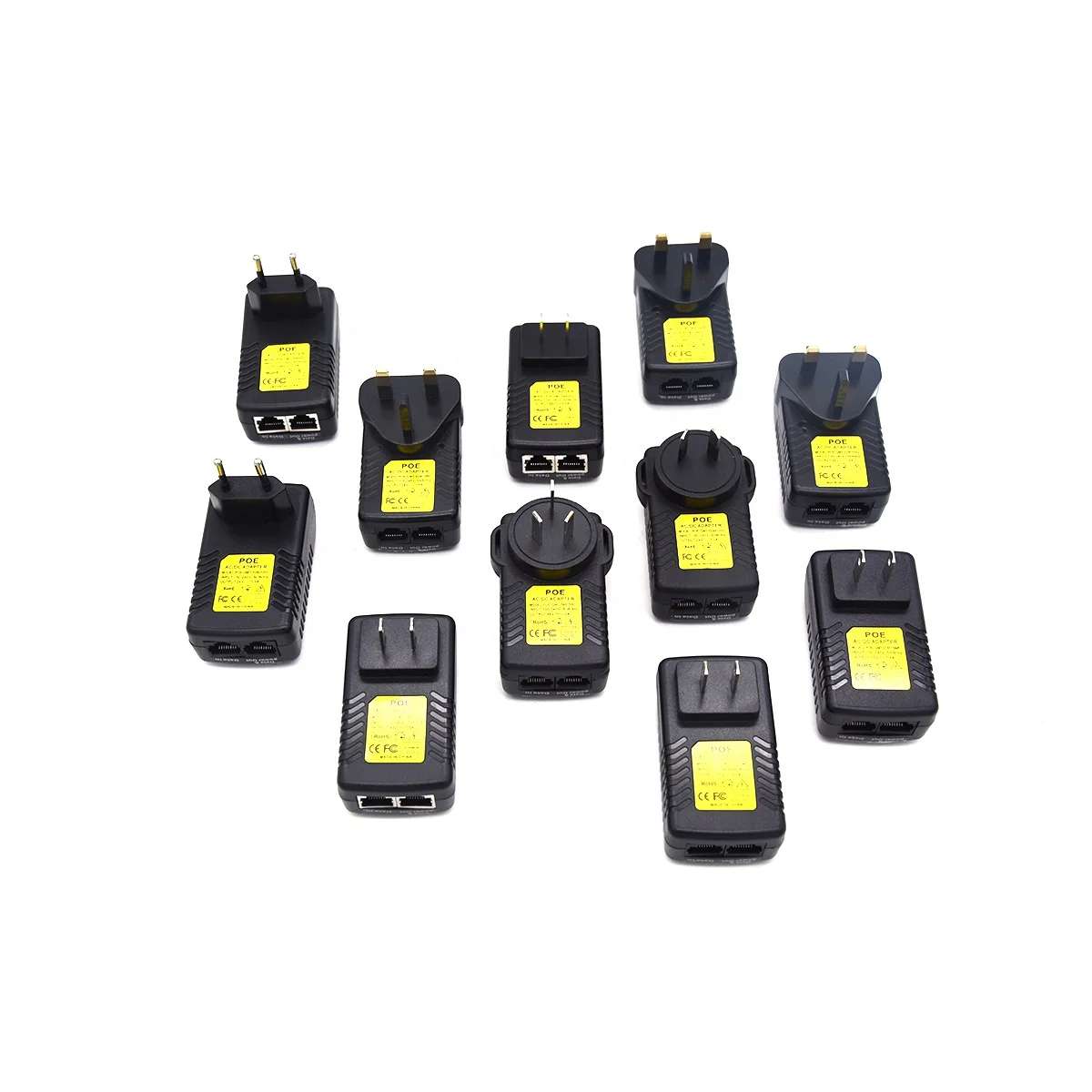 AC DC Power Adapters 12V 15V 24V 48V 54V Poe Adapters 48V UK plug Ethernet Switch Input Power Poe Injector Supply
