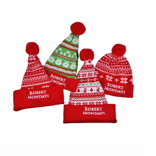 Merry Christmas Funny Hats Child Knitted Hat Winter Hats Christmas Decoration Supplies