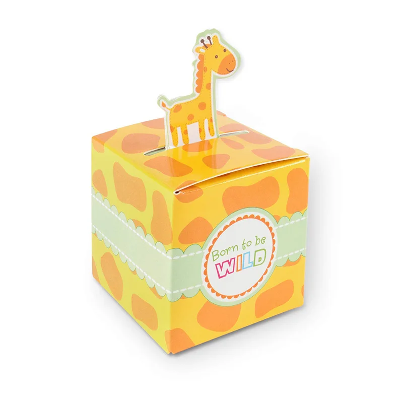 Wholesale Born To Be Wild Party Favor Box Cute Jungle Themed Zoo Animals Candy Box for Baby Shower Child Birthday