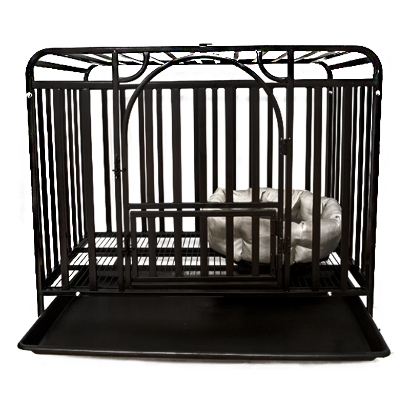 Cheap hot sale top quality square iron tube pet cage pet cage black dog cage