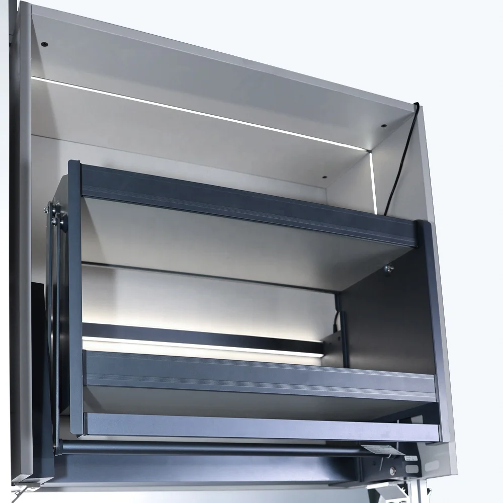 ROEASY intelligent smart double layer kitchen cabinets cabinet pull down out wire basket modern kitchen design cabinet