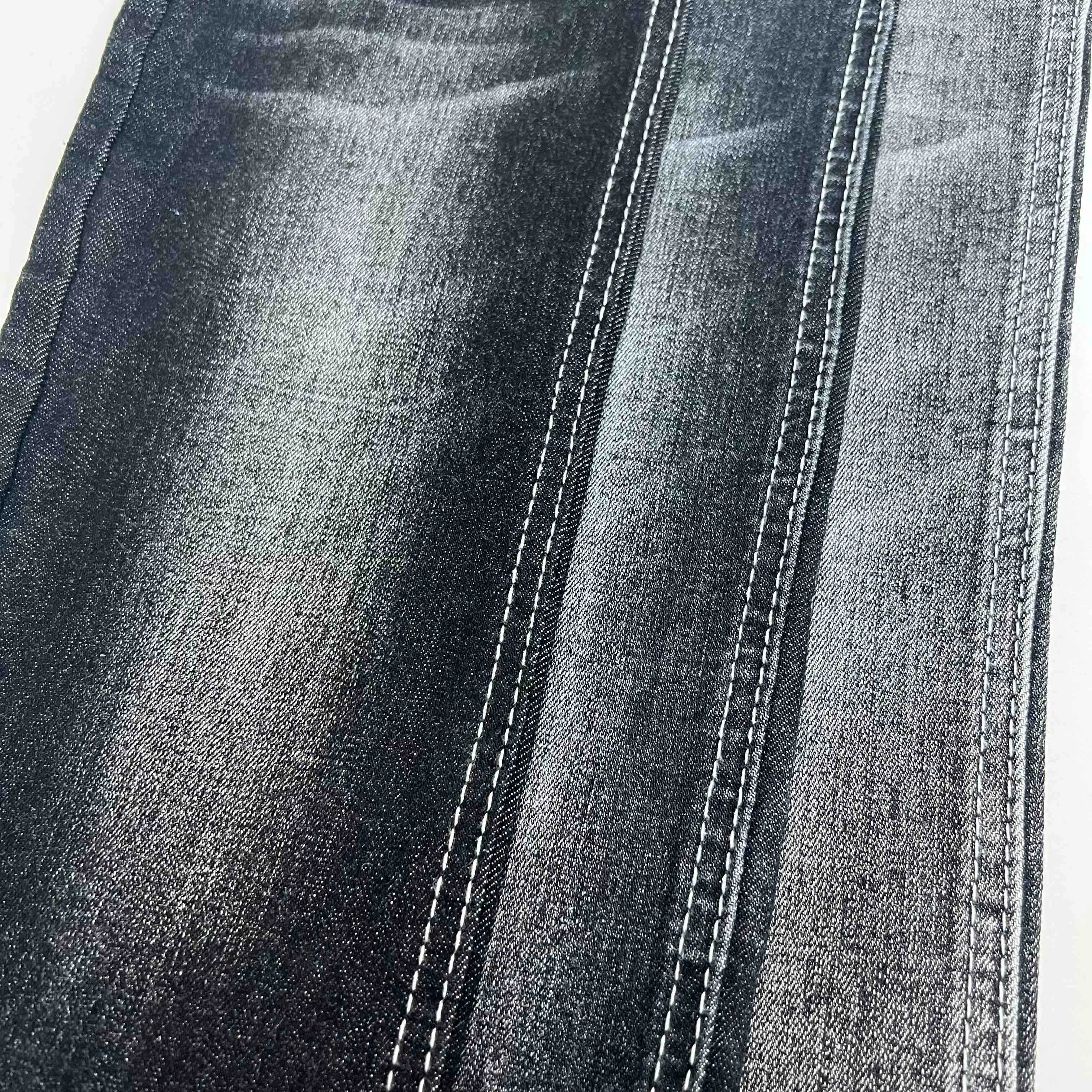 High Stretch Denim Jeans Fabric With Slub Of Good Quality Black Jeans Fabrics For Garments Denim Fabric Buyer
