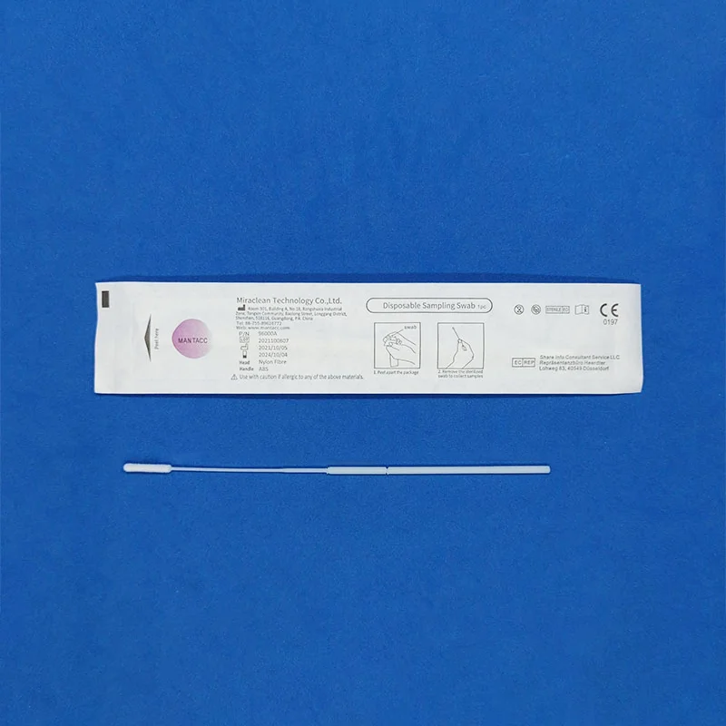 Disposable Medical Nasopharyngeal Swab Collection Sterile Nasal Stick Nylon Flocked Swab