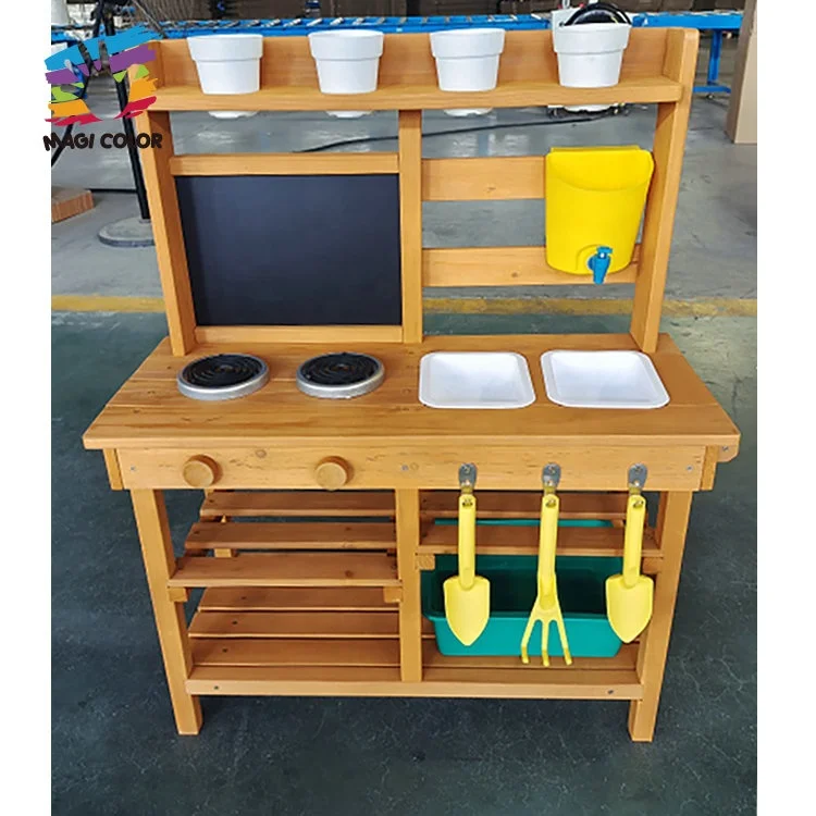 Customize Outdoor Garden Cooking Pretend Play Wooden Mud Kitchen for Kids W10C800