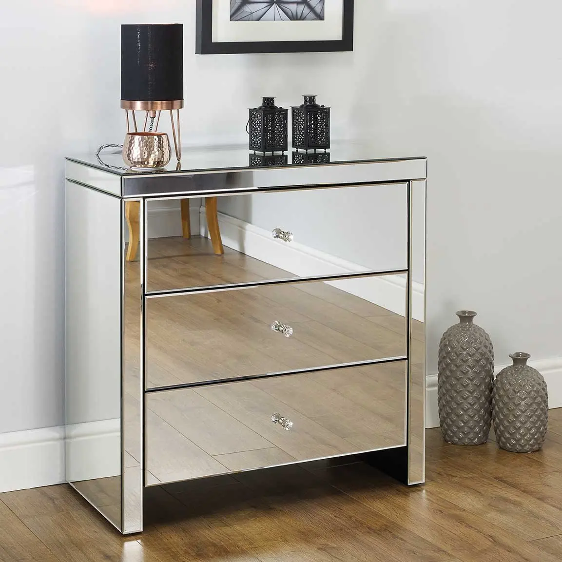 6 Drawer Sideboard Mirrored Chest of Drawers Mirrored Furniture
