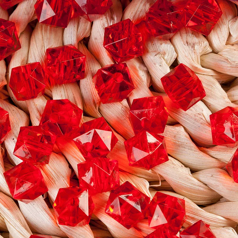 10mm Faceted Transparent Acrylic Beads Gift Vase Decoration Irregular Clear Crystal Bead Facet