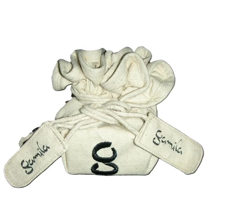 Exclusive design Vinyl Lined Drawstring Pouch Eco Fabric Custom Design Round Shape Cotton Drawstring Soap Packaging Bag