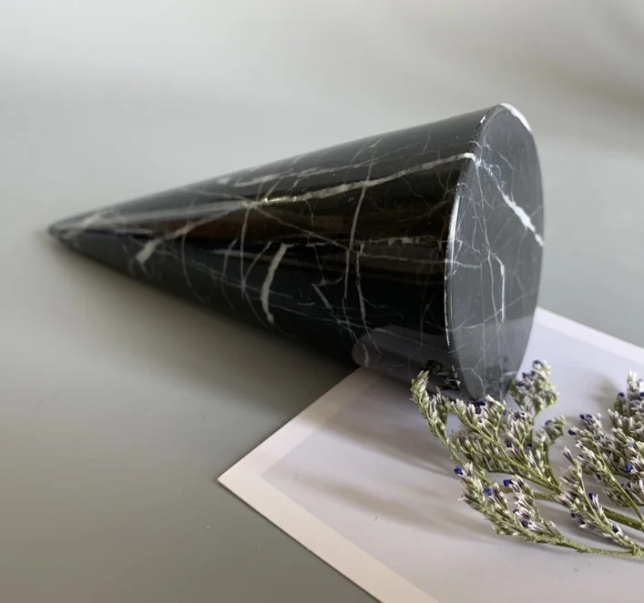  Полка для хранения колец из натурального камня черный мрамор украшения