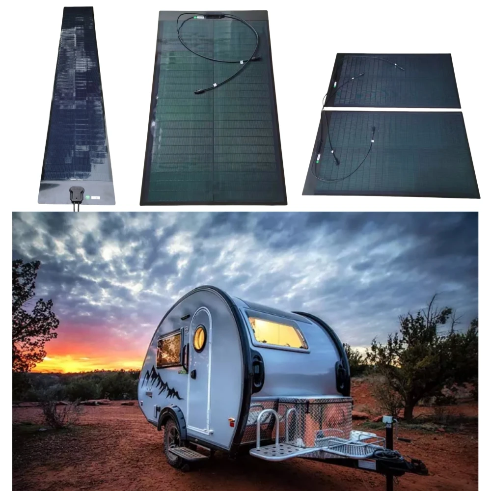 Solar Flexible CIGS Panels Off Grid Battery Camper Trailers Van Adhesive Vehicle Car Solar Trailer Energy System