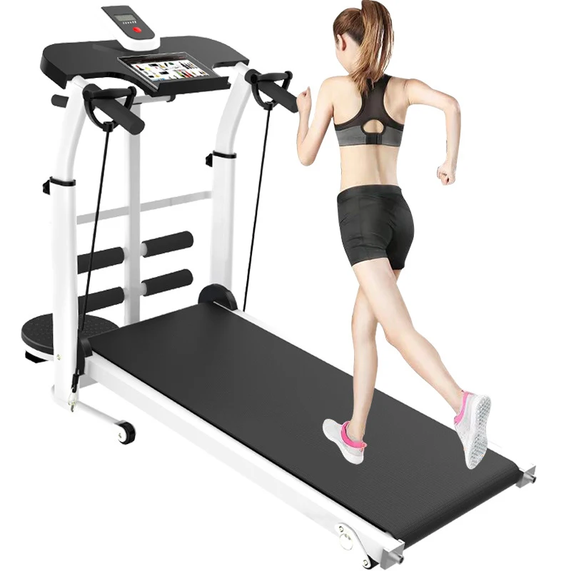 Running machine household folding treadmill with multi-functional folding walking machine indoor exercise fitness treadmill