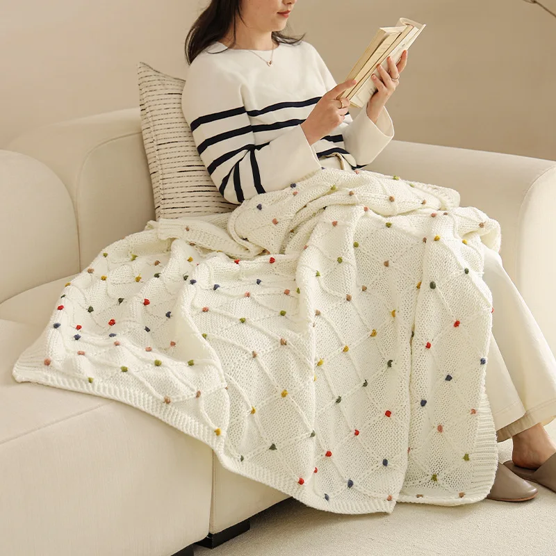 Hot Selling Lovely Baby Swaddle Blanket Cotton Knitted Soft Baby Blanket Crib Stroller Blanket